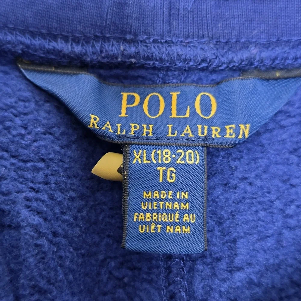 Polo Ralph Lauren Boys XL 18-20 Jogger Sweatpants Navy Blue Drawstring
